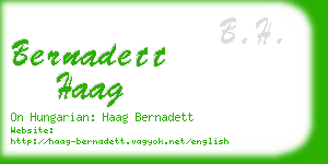 bernadett haag business card